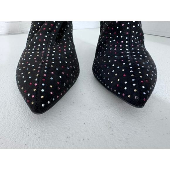 NEW!!! "INC" Sock Bray Bootie Bling Crystals Size 7M Pointed Toe Heel Gypsy - Picture 6 of 10